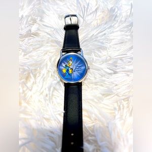 Donald Duck  Leather Watch Tokyo Disneyland Limited Edition Black Band Vintage